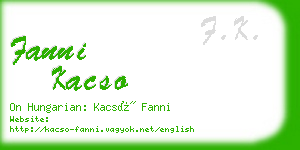 fanni kacso business card